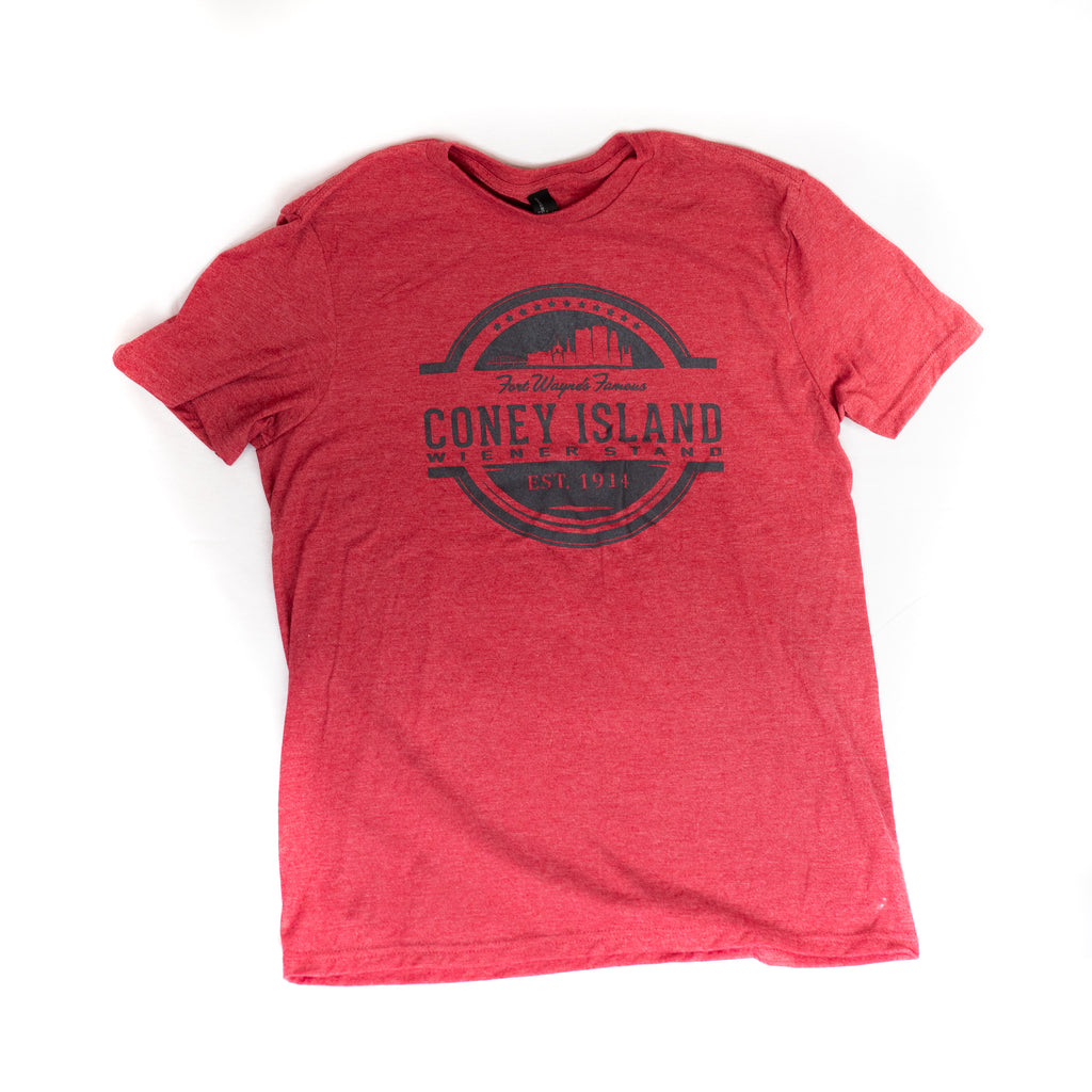 Coney Island Skyline T-Shirt - Red