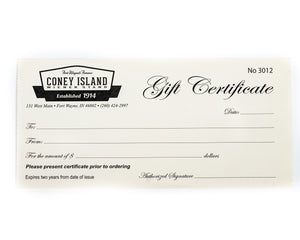 Coney Island Gift Certificate